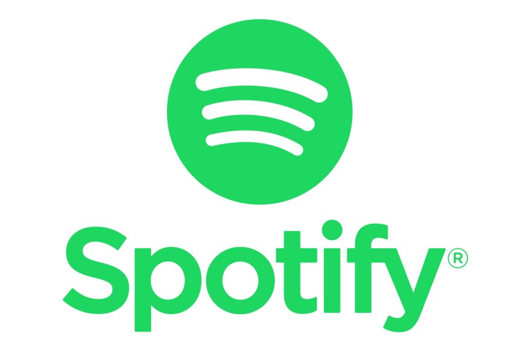 A green spotify logo with the word " spotify ".
