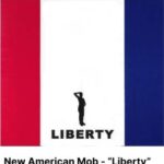 A red white and blue flag with the word " liberty " underneath it.